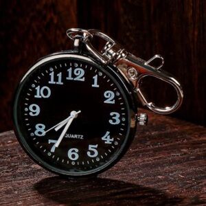 Quartz Pocket Watch purse/bag charm keychain